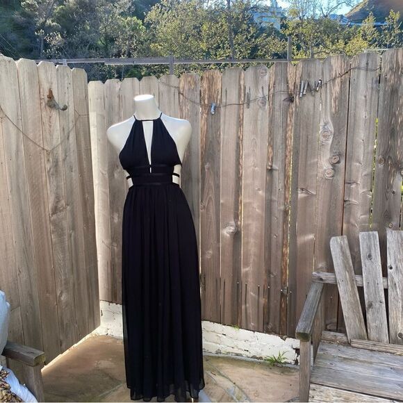 Express Black Cutout Maxi Dress Gown size XS - Picture 4 of 16